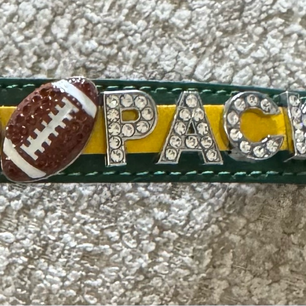 Go Pack! Green and Yellow Football Themed bracelet Green Bay Packers